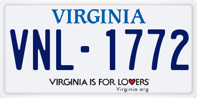 VA license plate VNL1772
