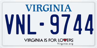 VA license plate VNL9744