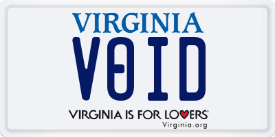 VA license plate VOID