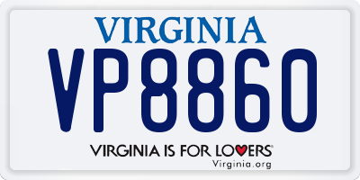 VA license plate VP8860