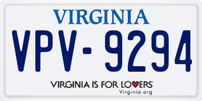 VA license plate VPV9294