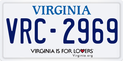 VA license plate VRC2969