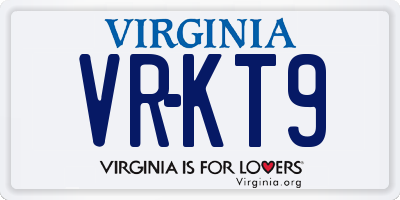 VA license plate VRKT9