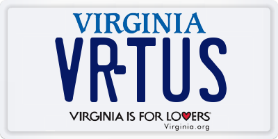 VA license plate VRTUS