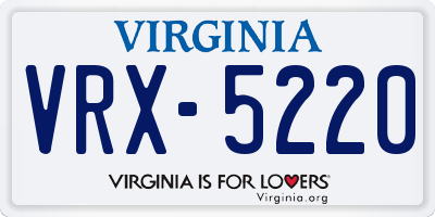 VA license plate VRX5220