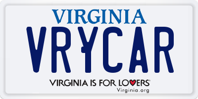 VA license plate VRYCAR