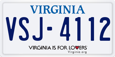 VA license plate VSJ4112