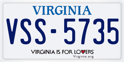 VA license plate VSS5735