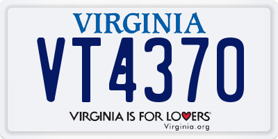 VA license plate VT4370