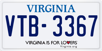 VA license plate VTB3367