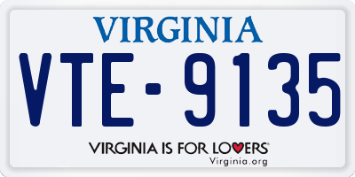 VA license plate VTE9135