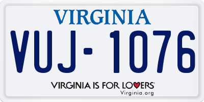 VA license plate VUJ1076