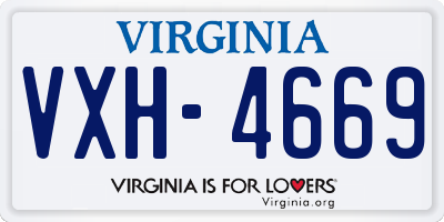 VA license plate VXH4669