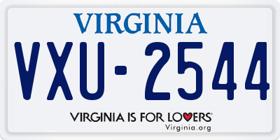 VA license plate VXU2544