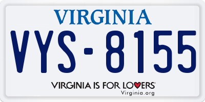 VA license plate VYS8155