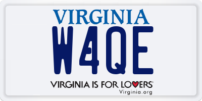 VA license plate W4QE