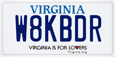 VA license plate W8KBDR