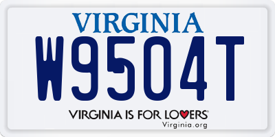 VA license plate W9504T