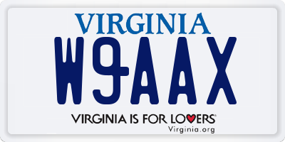 VA license plate W9AAX