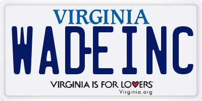 VA license plate WADEINC