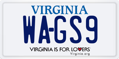 VA license plate WAGS9