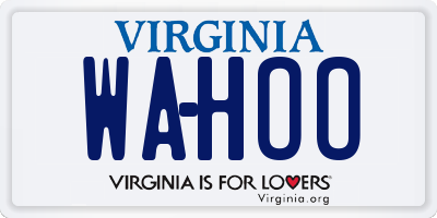 VA license plate WAHOO