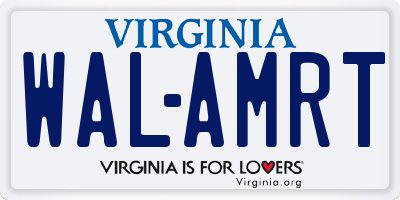 VA license plate WALAMRT