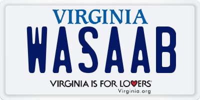 VA license plate WASAAB