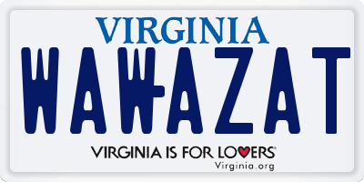 VA license plate WAWAZAT