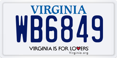 VA license plate WB6849