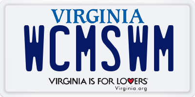 VA license plate WCMSWM