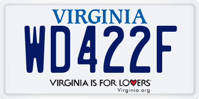 VA license plate WD422F