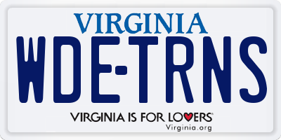 VA license plate WDETRNS