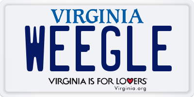 VA license plate WEEGLE