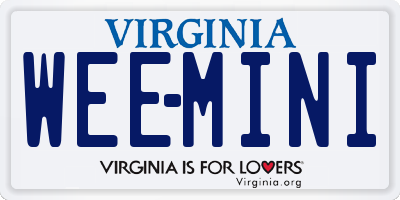 VA license plate WEEMINI