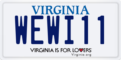 VA license plate WEWI11