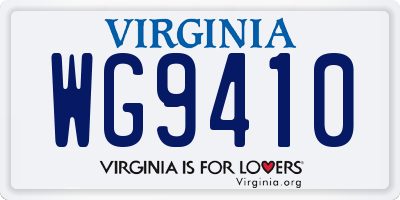 VA license plate WG9410