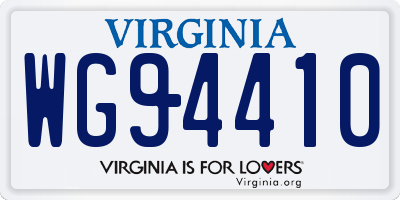 VA license plate WG94410