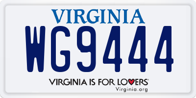 VA license plate WG9444