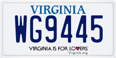 VA license plate WG9445