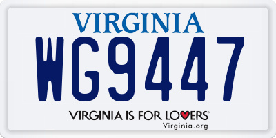 VA license plate WG9447