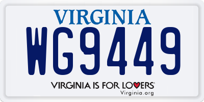 VA license plate WG9449