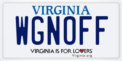 VA license plate WGNOFF