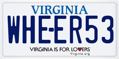 VA license plate WHEER53