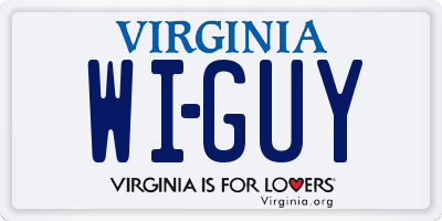 VA license plate WIGUY