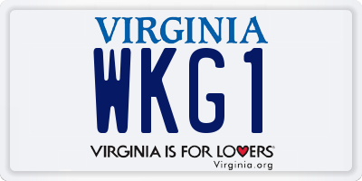 VA license plate WKG1