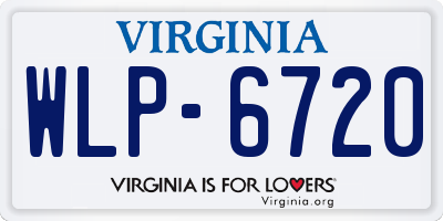 VA license plate WLP6720