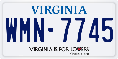 VA license plate WMN7745