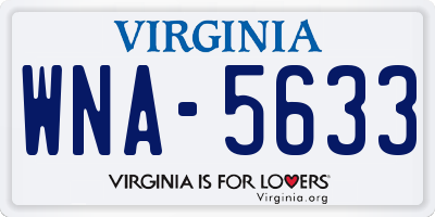 VA license plate WNA5633