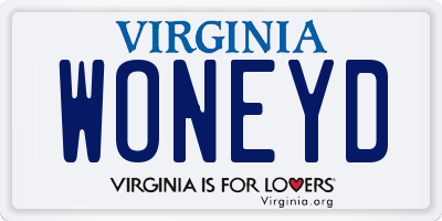 VA license plate WONEYD